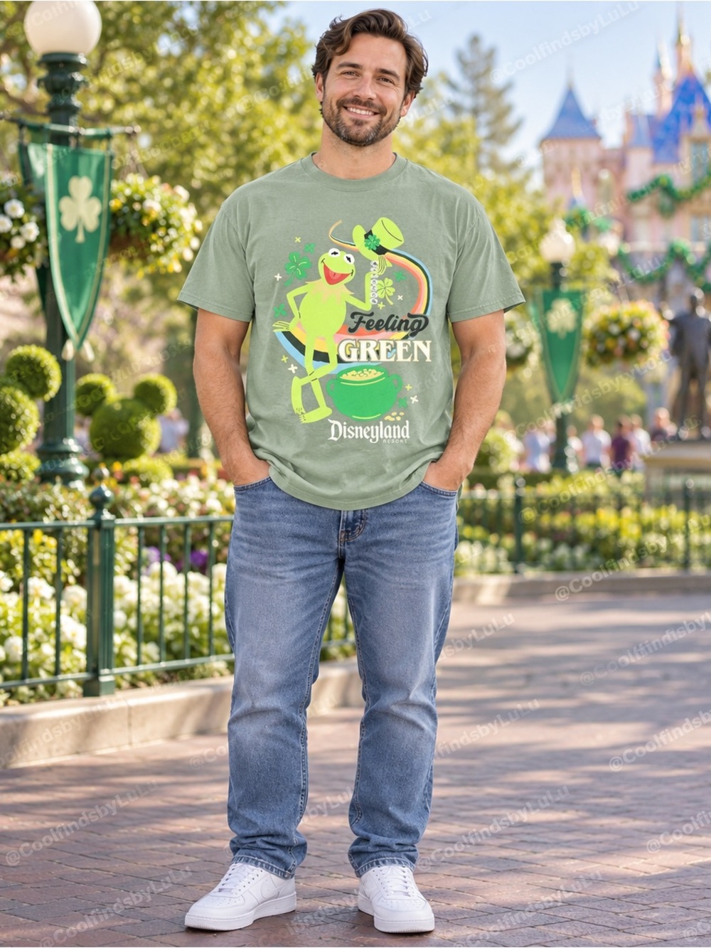 Disneyland Resort Kermit Feeling Green Graphic T-Shirt XL